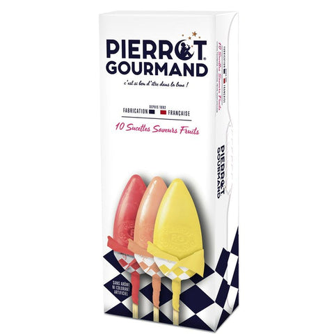 Pierrot Gourmand - Lollipop fruit box of 10 - 4.6 oz